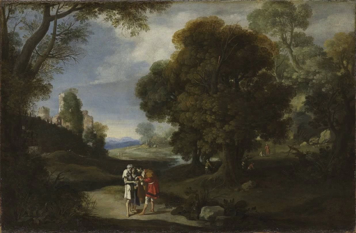 Paesaggio con mendicanti e rovine romane - Bavarian State Painting Collectins